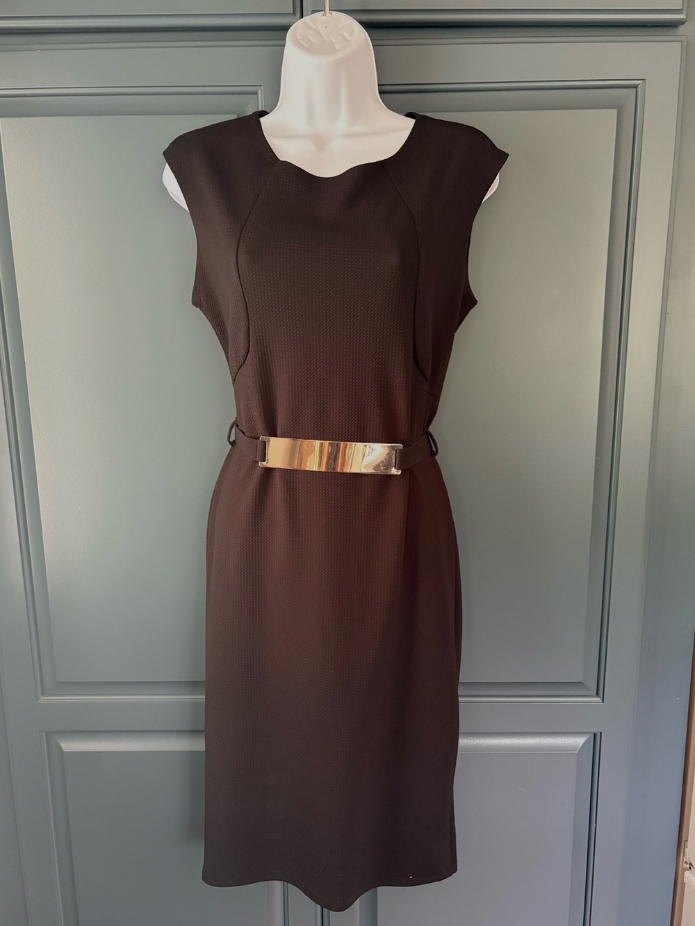 French Atmosphere black sheath dress with stretchy fabric